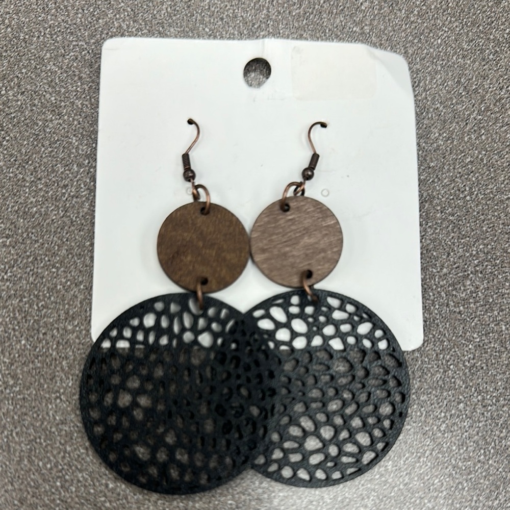 Black and Brown Dangle Earrings